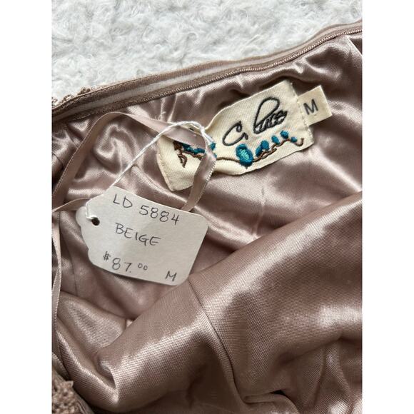 C. Luce Beige Lace Tube Dress Size Medium - Picture 11 of 12